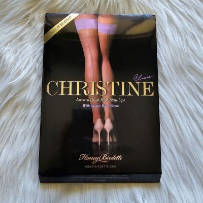 NIP Honey Birdette Christine Unicorn Stockings Thigh Highs Stay Ups Size Large